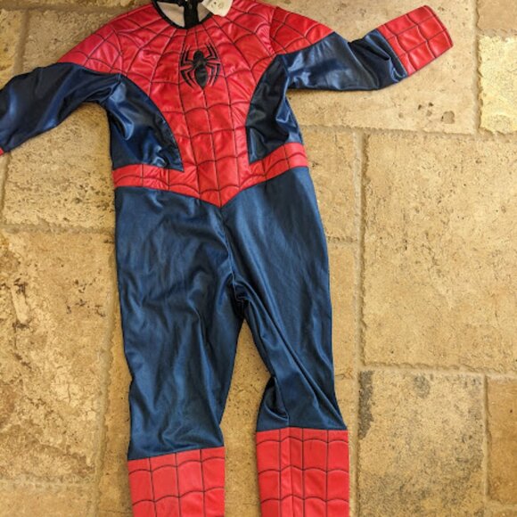 LICENSED SPIDERMAN ZIP UP BOYS JUMP SUIT COSTUME SIZE SMALL 6-7 - Picture 1 of 2